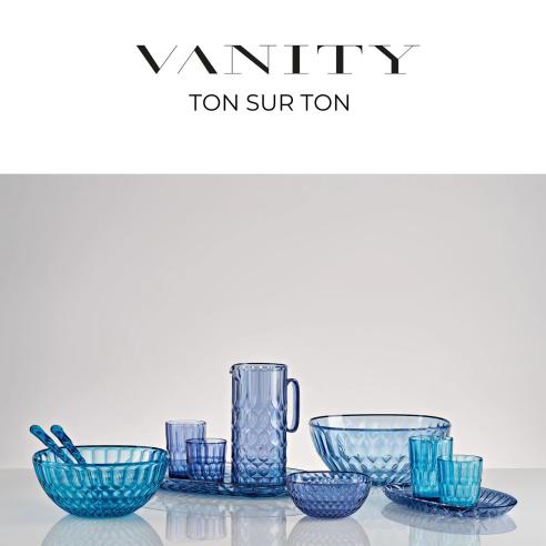 Guzzini Posate Insalata Vanity Sea Blue in Cristallo Bio-based