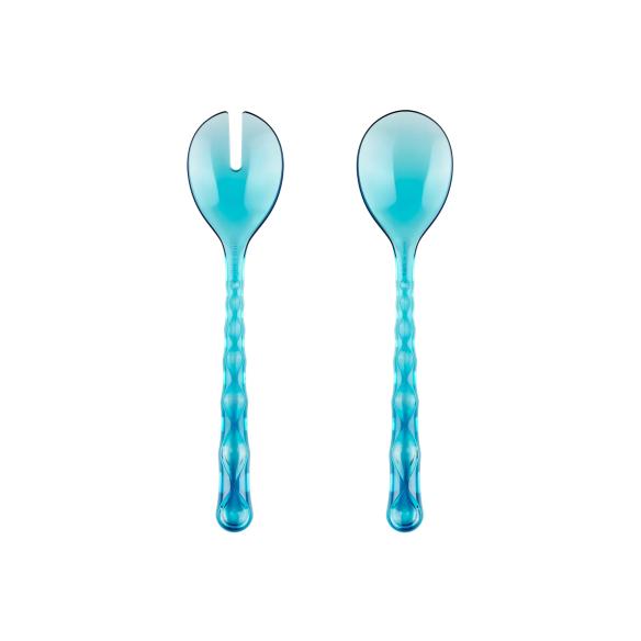 Guzzini Posate Insalata Vanity Sea Blue in Cristallo Bio-based
