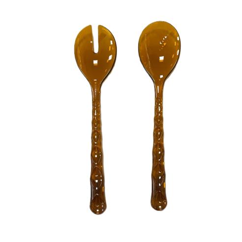 Guzzini Vanity Posate Insalata Caramel in Cristallo Acrilico Bio-based