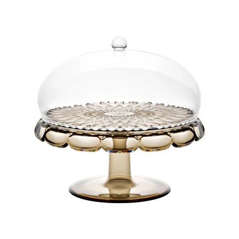 Guzzini Alzata con Campana Vanity in Cristallo Acrilico Bio-based Smoke Ø30 H27.7 cm