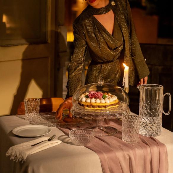 Guzzini Alzata con Campana Vanity Trasparente Bio-based Ø 30 cm