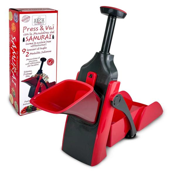 Mandolina Verticale a Pressione Samurai Arca 9 Spessori Taglio Julienne