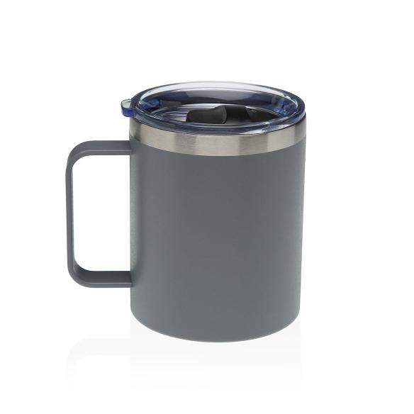 Tazza Mug Termica Versa 350ml Acciaio Inox Grigia - Caldo & Freddo