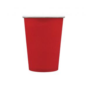 Bicchieri Carta Monouso 250ml Rosso Scuro Qui Party - 15 pz