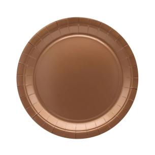 Piatti Carta Monouso Rosa Gold 24 cm - 15 Pezzi Qui Party
