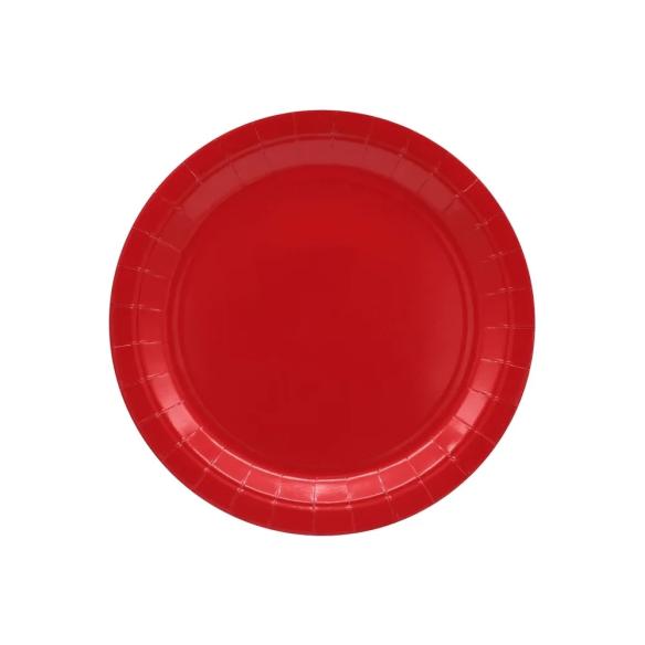 Piatti Carta Monouso Qui Party Rossi 18 cm - 15 Pezzi