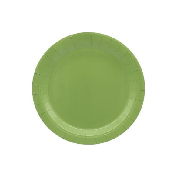 Piatti Carta Monouso Verde Salvia 18 cm - Qui Party (15 pz)