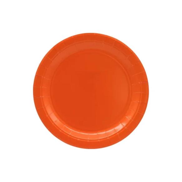 Piatti Carta Monouso Arancioni 18cm - Qui Party (15 Pezzi)