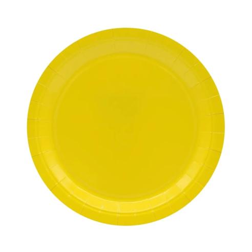 Piatti Carta Gialli Ø24cm Qui Party 15pz | Monouso Biodegradabili