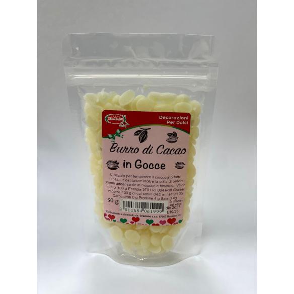 Burro di Cacao in Gocce 100% Naturale Graziano 50g | Pasticceria