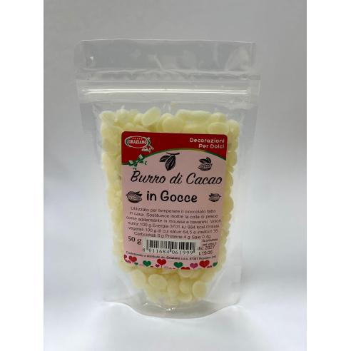 Burro di Cacao in Gocce 100% Naturale Graziano 50g | Pasticceria