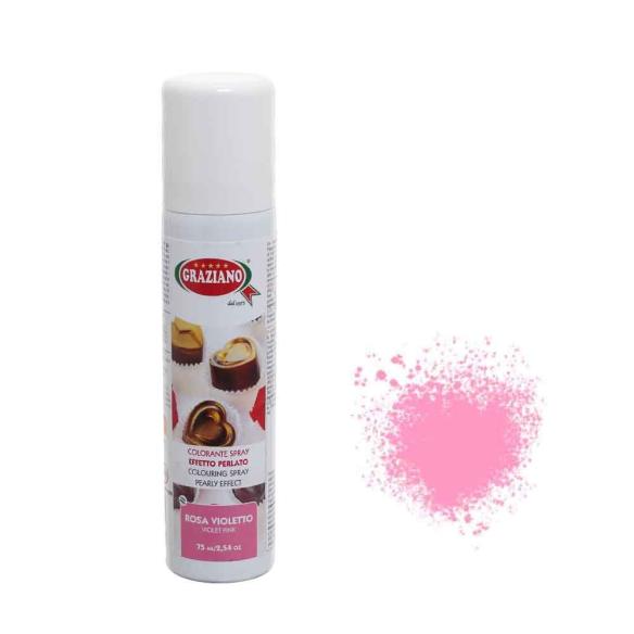 Colorante Spray Perlato Rosa Violetto Graziano 75ml | Torte & Dolci