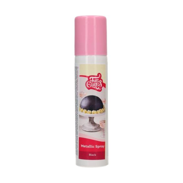 Spray Metallizzato Nero FunCakes 100ml per Decorazione Torte