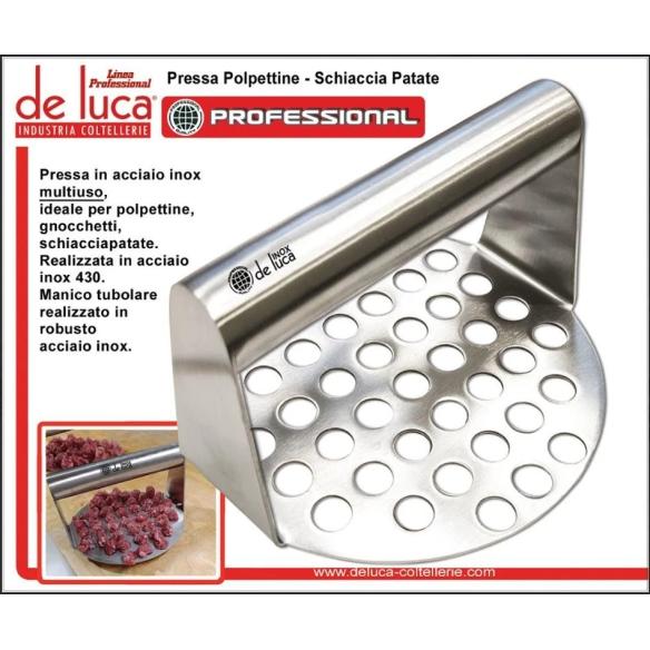 Pressa Polpettine e Schiaccia Patate De Luca Inox 14cm Professional