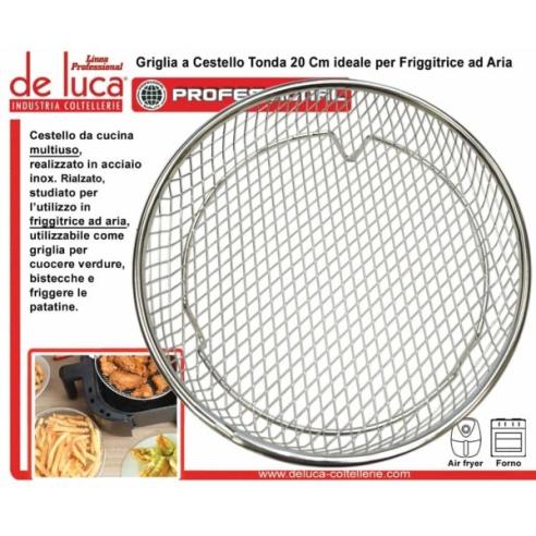 Griglia Cestello 20cm De Luca per Friggitrice ad Aria - Acciaio Inox