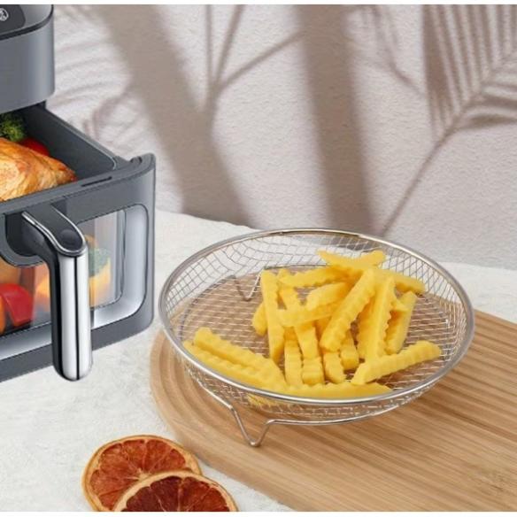 Griglia Cestello 20cm De Luca per Friggitrice ad Aria - Acciaio Inox