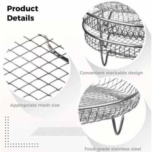 Griglia Cestello 20cm De Luca per Friggitrice ad Aria - Acciaio Inox