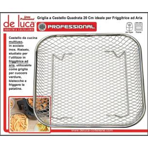 De Luca Griglia Cestello Quadrata 20cm Inox per Friggitrice ad Aria 2