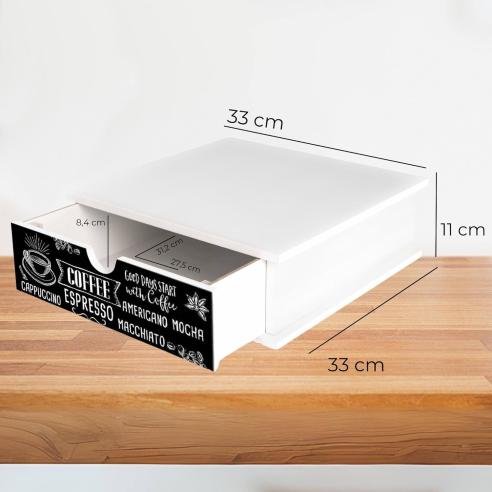 Lupia Cassetto Porta Capsule Caffè White Blackboard 33x33 cm
