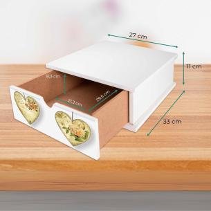 Cassetto Porta Cialde Lupia Rose Heart | 27x33x11 cm | Legno 2