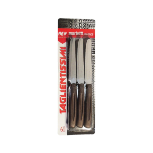 Set 6 Coltelli Tavola Marietti Taglientissimi Marroni | 11 cm