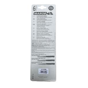 Set 6 Coltelli Marietti Tavola Dentati Punta Tonda Bianco 2