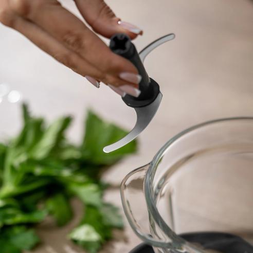 Tritatutto Guzzini Sous Chef Antracite 500W | Bowl Vetro 1L