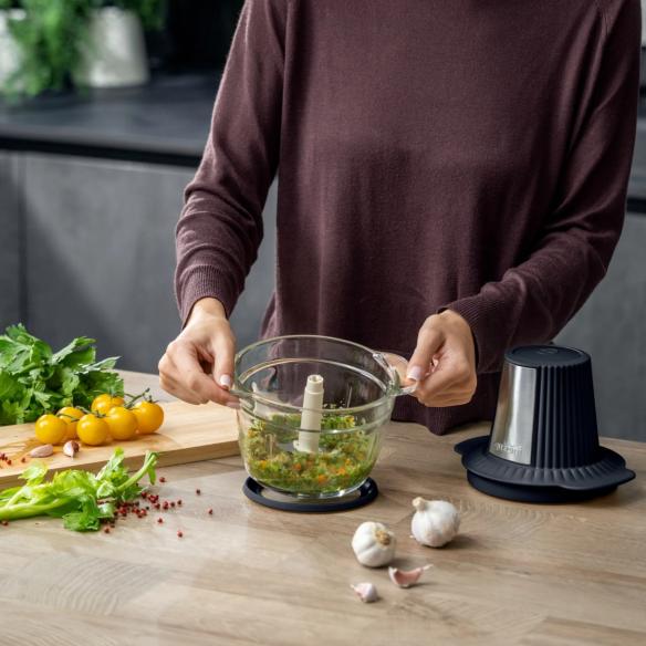 Tritatutto Guzzini Sous Chef Antracite 500W | Bowl Vetro 1L