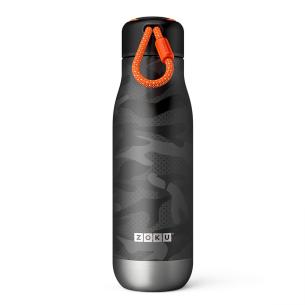Zoku thermos in acciaio INOX bottiglia d’acqua, Black Camo Print