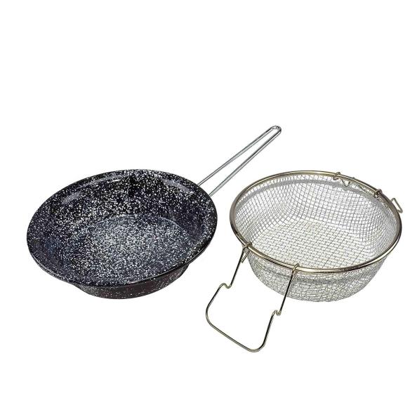 Metal Porcelain Fryer with Basket cm 24