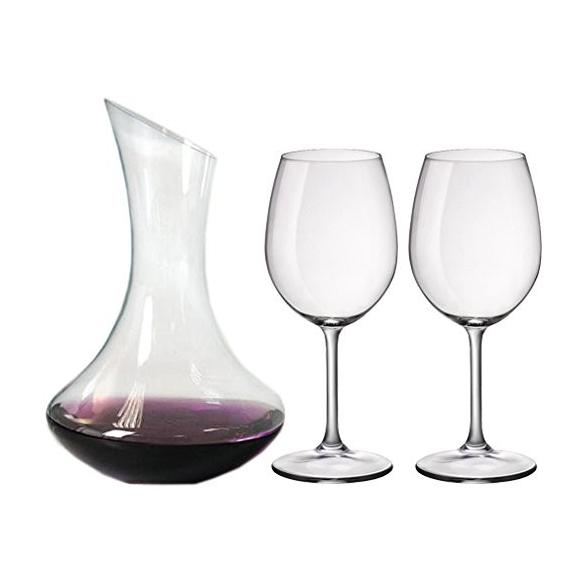 Tris Enoteca Decanter con 2 Calici