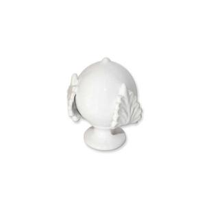 Pomo in Ceramica Portafortuna Bianco 7x7 cm