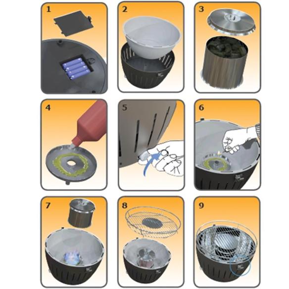 Lotusgrill - Barbecue a Carbone senza Fumo L New Nero