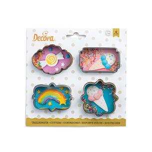 Decora - Kit 4 Tagliapasta Mini Cornici in plastica