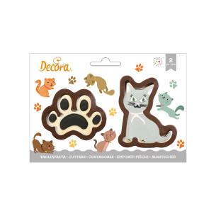 Decora - Set 2 Tagliapasta Gatto e Impronta