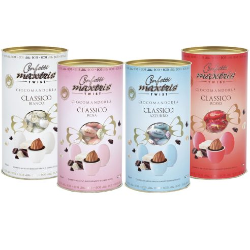 Maxtris - Confetti Cilindro Twist Ciocomandorla 100 gr Celeste