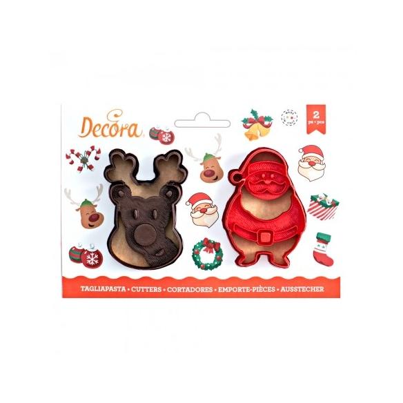 Decora - Set 2 Tagliapasta Babbo Natale e Renna