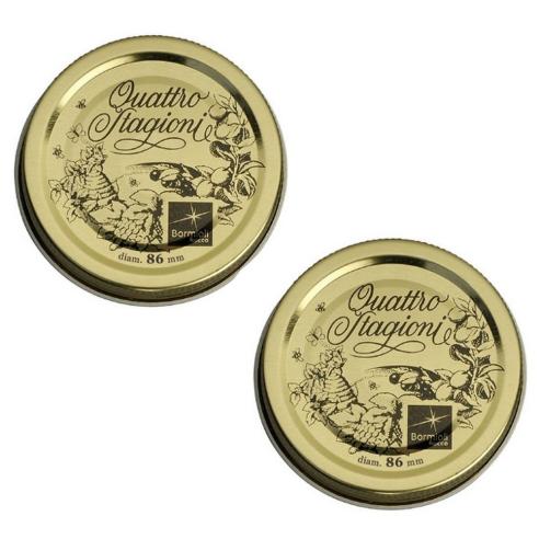 Bormioli - Set 2 Capsule a vite 4 stagioni in metallo diametro 86 mm