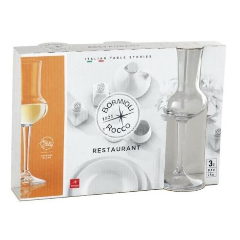 Bormioli - Bicchiere Calice Restaurant Grappa 8 cl da 3 pz in vetro