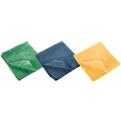 Tescoma - Set 3 Panni in Microfibra per pulizia e polvere 33x33 Cleankit