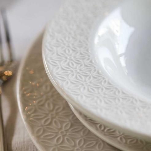 Tognana - Piatto fondo in porcellana linea olimpia Margaret 22 cm bianco