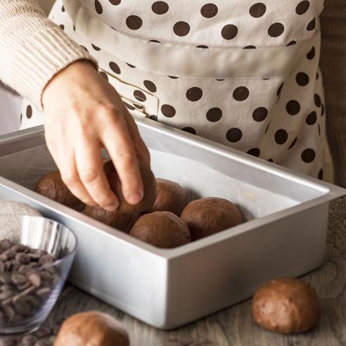 Decora - Teglia Rettangolare Professionale in Alluminio Anodizzato 30x40xh7,5 cm