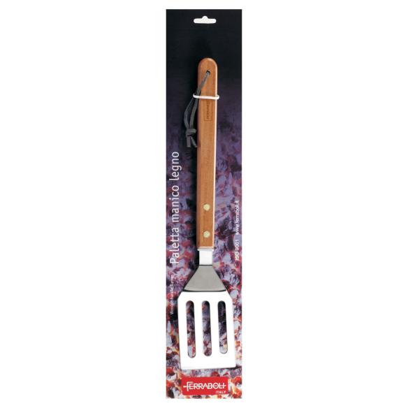 utensili Ferraboli - Paletta Barbecue in Acciaio Inox con Manico in Legno da 39 cm