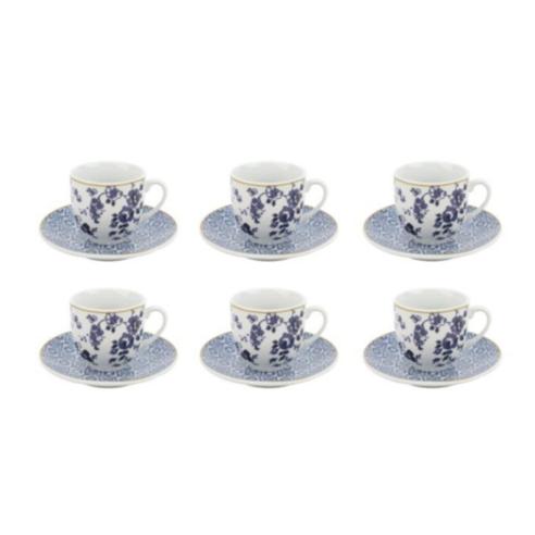 Tazze da caffè - Set 6 Tazzine da Caffè con Piattino Linea Ravello Blu