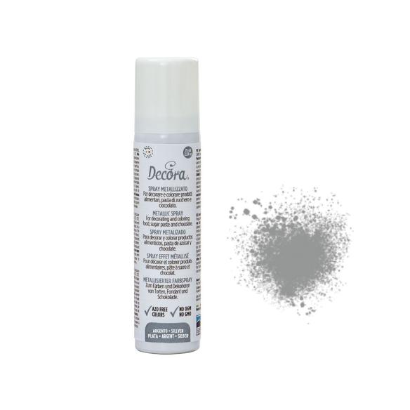 Decora - Colorante Spray Alimentare Metallizzato Argento 75 ml