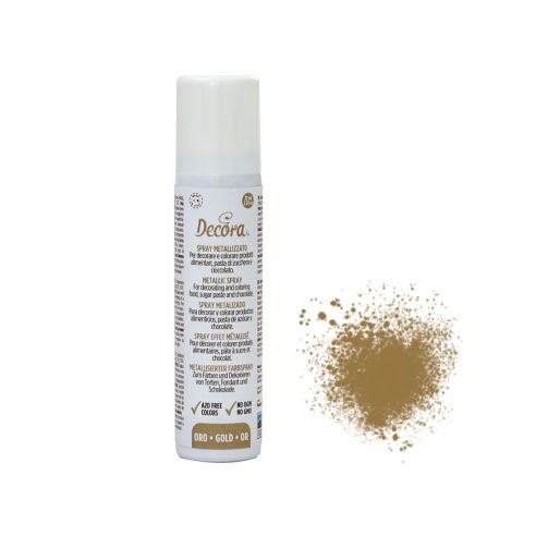 Decora - Colorante Spray Alimentare Metallizzato Oro 75 ml