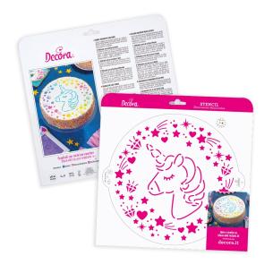 Dischi decorativi Decora - Stencil per Torte Unicorno 25 Cm