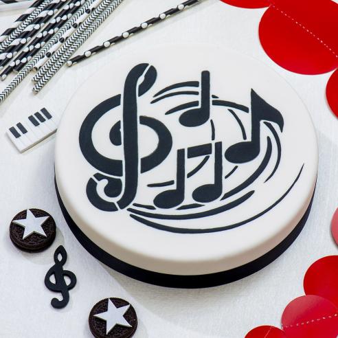Disco Decorativo Decora - Stencil per Torte Note Musicali 25 Cm
