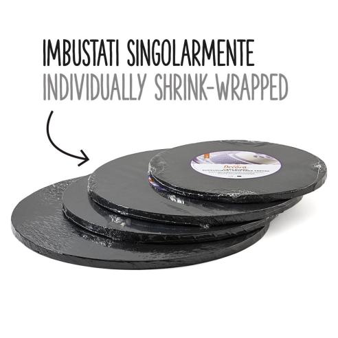 Decora - Sottotorta Rigido Tondo Nero 30 cm