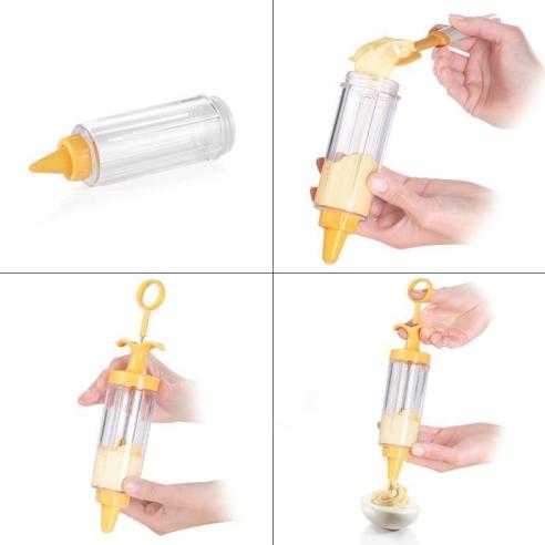 Tescoma - Siringa per Dolci con 8 Beccucci Linea Delicia